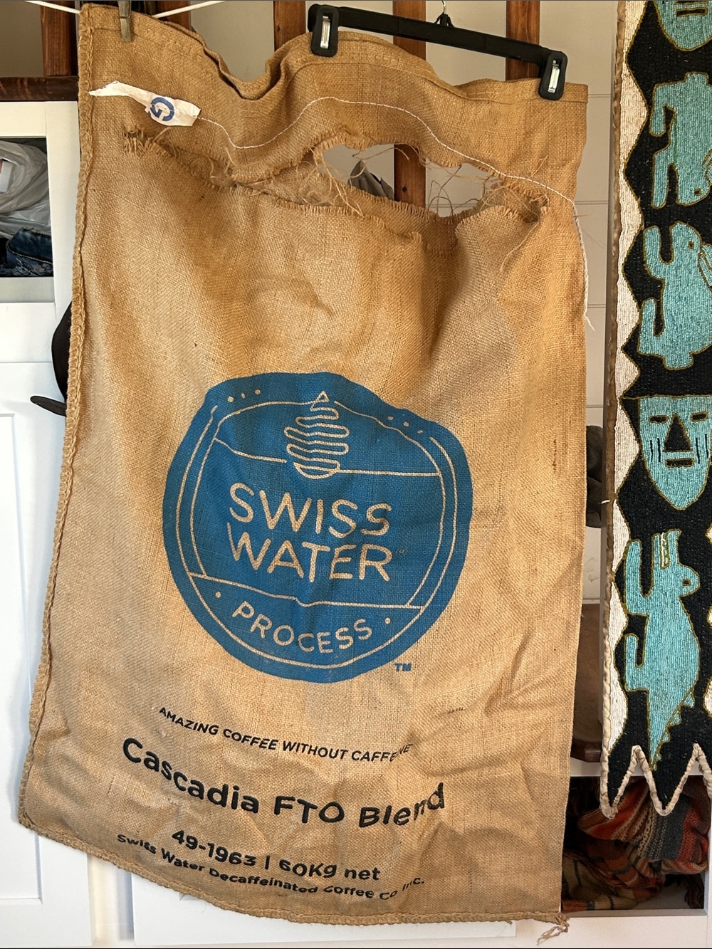 Burlap 60kg Swiss Water Decaffeinated Coffee sack